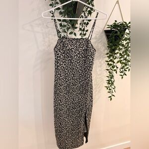 Zara Leopard Print Spaghetti Strap Dress